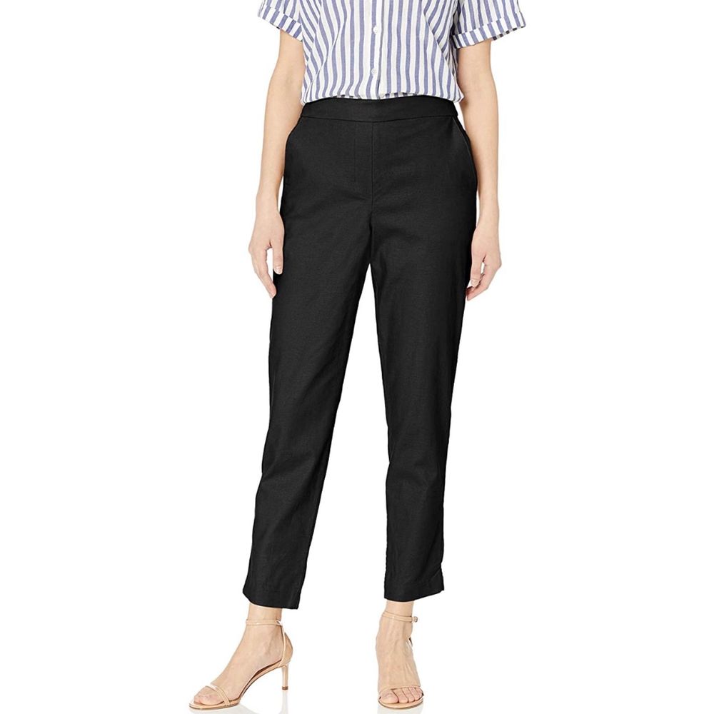 Kenneth Cole New York Black Linen Work Pants Sz 2